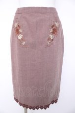 画像1: axes femme / 刺繍入りタイトスカート M 茶 Y-26-10-04-199-AX-SK-SZ-ZY (1)