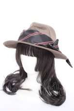 画像1: axes femme / リボンハット 56.5cm カーキ Y-26-10-04-018-AX-AC-SZ-ZY (1)