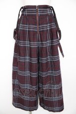 画像1: axes femme / タータンチェック柄サス付パンツ N ワイン Y-26-10-04-211-AX-PA-SZ-ZY (1)