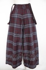 画像2: axes femme / タータンチェック柄サス付パンツ N ワイン Y-26-10-04-211-AX-PA-SZ-ZY (2)