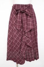 画像1: axes femme / プリーツ切替チェックスカート M ワイン Y-26-10-04-212-AX-SK-SZ-ZY (1)