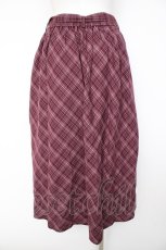 画像2: axes femme / プリーツ切替チェックスカート M ワイン Y-26-10-04-212-AX-SK-SZ-ZY (2)