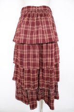画像2: axes femme / ボリュームティアードスカート F ワイン Y-26-10-04-213-AX-SK-SZ-ZY (2)