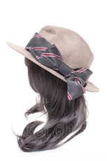 画像2: axes femme / リボンハット 56.5cm カーキ Y-26-10-04-018-AX-AC-SZ-ZY (2)