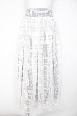 Preview of maki　チェックスカート 白×グレー L