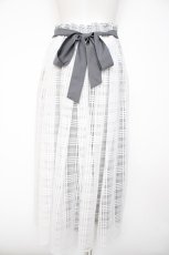 画像2: melume / maki　チェックスカート 白×グレー L Y-26-10-04-224-LO-SK-SZ-ZY (2)