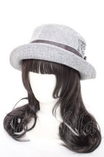 画像1: axes femme / プリント入りカンカン帽 57.5cm グレー Y-26-10-04-019-AX-AC-SZ-ZY (1)