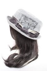 画像2: axes femme / プリント入りカンカン帽 57.5cm グレー Y-26-10-04-019-AX-AC-SZ-ZY (2)