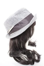 画像4: axes femme / プリント入りカンカン帽 57.5cm グレー Y-26-10-04-019-AX-AC-SZ-ZY (4)