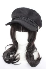 画像1: axes femme / 釦付キャスケット F 黒 Y-26-10-04-020-AX-AC-SZ-ZY (1)