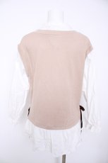 画像2: axes femme / 重ね着風ニットベストシャツ F ベージュ Y-26-10-06-046-AX-TO-SZ-ZY (2)