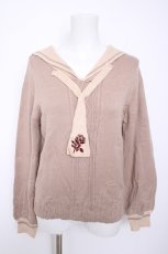 画像1: axes femme / セーラーカラーニット M ベージュ Y-26-10-06-048-AX-TO-SZ-ZY (1)