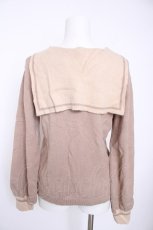 画像2: axes femme / セーラーカラーニット M ベージュ Y-26-10-06-048-AX-TO-SZ-ZY (2)