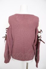 画像2: axes femme / 袖レースアップデザインニット M ピンク Y-26-10-06-051-AX-TO-SZ-ZY (2)