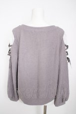 画像2: axes femme / 袖レースアッププルオーバー M ラベンダー Y-26-10-06-052-AX-TO-SZ-ZY (2)