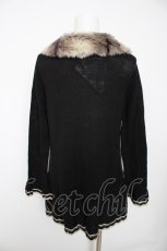 画像2: axes femme / シフォンリボンロングカーディガン M 黒 Y-26-10-06-056-AX-TO-SZ-ZY (2)