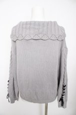 画像2: axes femme / 袖編み上げオフタートルニット F グレー Y-26-10-06-058-AX-TO-SZ-ZY (2)