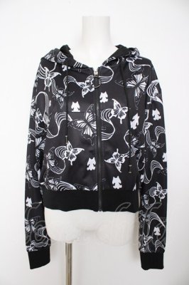 Preview of クロップド丈ZIP OUTER F 蝶/黒