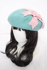 画像1: Leur Getter / リボンベレー帽  ミントグリーン Y-26-10-06-014-LU-AC-SZ-ZY (1)