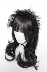 画像1: MR corset / チュールレースヘッドドレス  黒 Y-26-10-06-016-GO-AC-SZ-ZY (1)