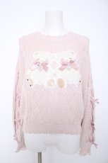 画像1: LIZ LISA / Twin Bearsニットトップス 0 ピンク Y-26-10-06-032-LO-TO-SZ-ZY (1)