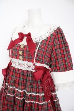 画像3: BABY,THE STARS SHINE BRIGHT / タータンチェックシャーメインワンピース  赤チェック Y-26-10-07-028-BA-OP-SZ-ZY (3)
