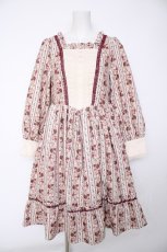 画像1: axes femme kawaii / ストライプローズ柄ワンピース M 生成り Y-26-10-07-034-AX-OP-SZ-ZY (1)