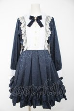 画像1: Pina sweetcollection / ローズジャガードワンピース  ネイビー Y-26-10-07-040-LO-OP-SZ-ZY (1)