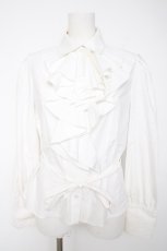 画像1: Sheglit / ビショップスリーブジャボブラウス L 白 Y-26-10-07-008-EL-BL-SZ-ZY (1)
