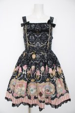 画像1: Angelic Pretty / Wonder Gallery肩リボンジャンパースカートSet(2016年)  クロ Y-26-10-07-022-AP-OP-SZ-ZY (1)