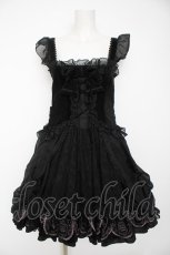 画像1: FRILL / リボンと刺繍のワンピース  黒 Y-26-10-07-024-HN-OP-SZ-ZY (1)
