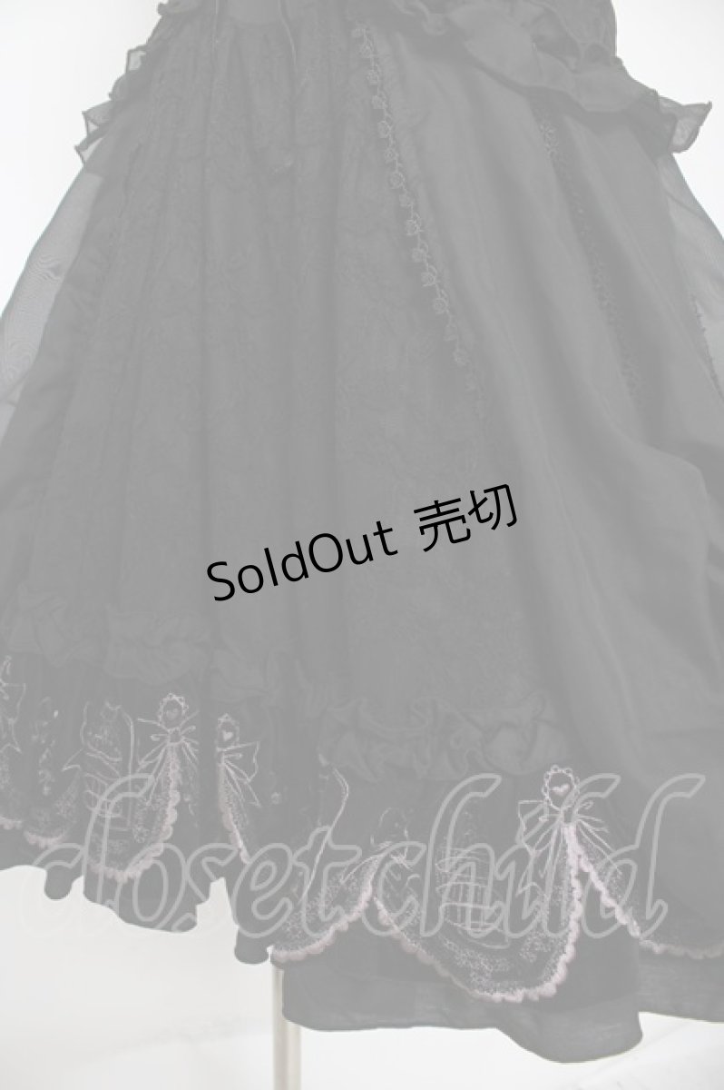 画像4: FRILL / リボンと刺繍のワンピース  黒 Y-26-10-07-024-HN-OP-SZ-ZY (4)