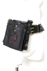 画像1: Ozz Croce / クロス刺繍ベルトバッグ  黒 Y-26-10-09-001-OO-BG-SZ-ZY (1)