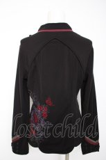 画像2: Ozz oneste / フロントpt&刺繍ZIPトップス  黒 Y-26-10-09-040-OO-TO-SZ-ZY (2)