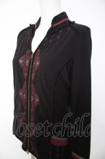 画像3: Ozz oneste / フロントpt&刺繍ZIPトップス  黒 Y-26-10-09-040-OO-TO-SZ-ZY (3)