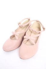 画像1: m petit by misako / リボンパンプス LL 中桃 Y-26-10-09-006-LO-SH-SZ-ZY (1)