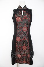 画像1: Ozz oneste / チャイナノースリーブワンピース  黒 Y-26-10-09-082-OO-OP-SZ-ZY (1)