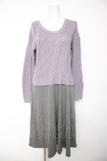 画像1: axes femme / ニット切換ワンピース  ラベンダー Y-26-10-09-087-AX-OP-SZ-ZY (1)