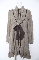 画像1: axes femme / 綿チェック柄シャツッユニック M グレー Y-26-10-09-095-AX-OP-SZ-ZY (1)