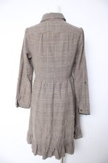 画像2: axes femme / 綿チェック柄シャツッユニック M グレー Y-26-10-09-095-AX-OP-SZ-ZY (2)