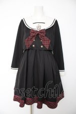 画像1: Amavel / School Check Setup風セーラーワンピース F 黒 Y-26-10-09-104-CA-OP-SZ-ZY (1)