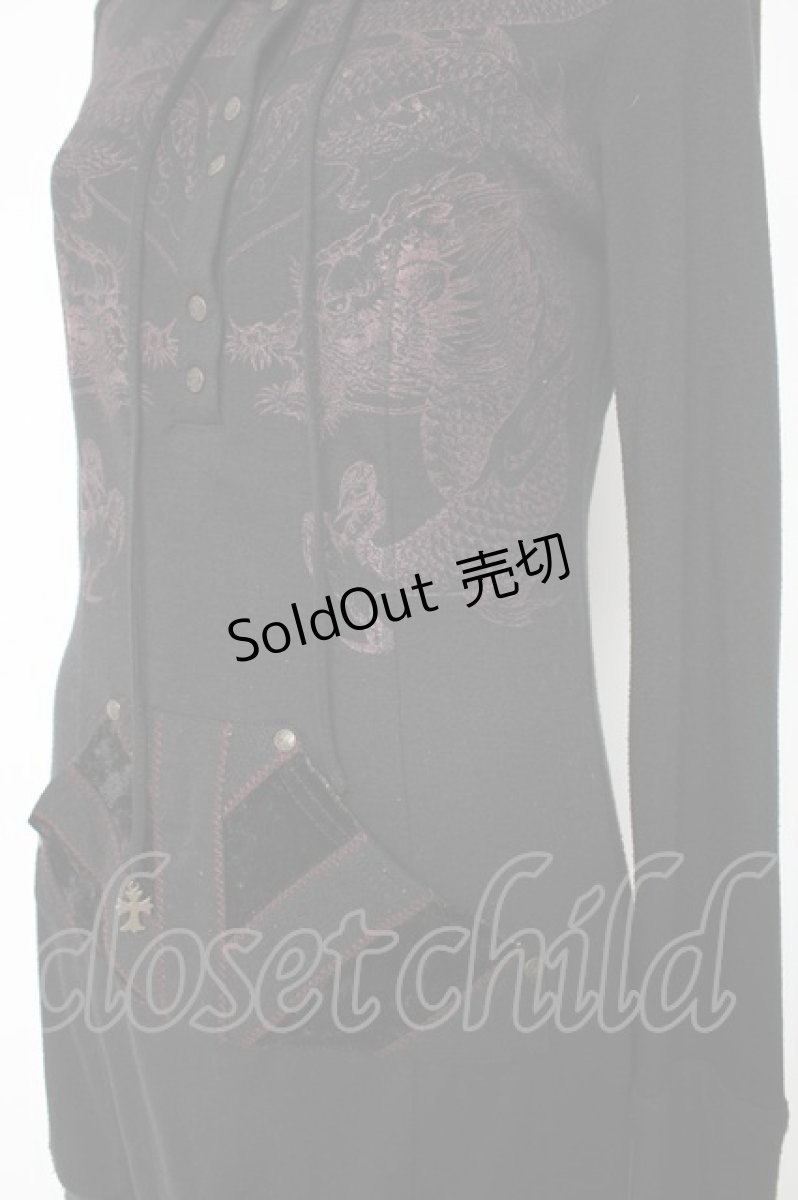 画像3: Ozz Croce / 龍ptフードパーカーワンピース  黒 Y-26-10-09-106-OO-OP-SZ-ZY (3)