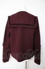 画像2: axes femme kawaii / ブラックリボンショートコート  ワイン Y-26-10-09-110-AX-CO-SZ-ZY (2)
