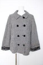 画像1: axes femme / ベロアリボン付ショートコート  黒 Y-26-10-09-113-AX-CO-SZ-ZY (1)
