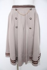 画像1: axes femme / ダブルボタンミドルスカート F ベージュ Y-26-10-09-124-AX-SK-SZ-ZY (1)