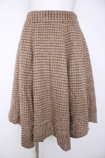 画像1: axes femme / 千鳥イレヘムスカート M キャメル Y-26-10-09-125-AX-SK-SZ-ZY (1)