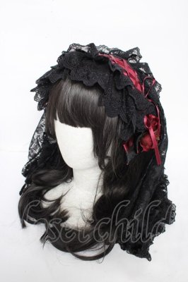 Preview of Memoire de Rose ヴェールカチューシャ  ボルドー×黒