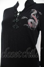 画像3: Ozz On / 龍刺繍チャイナトップス  黒 Y-26-10-09-031-OO-TO-SZ-ZY (3)