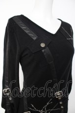 画像3: Ozz On / 有刺鉄線刺繍ベルトトップス  黒 Y-26-10-09-037-OO-TO-SZ-ZY (3)