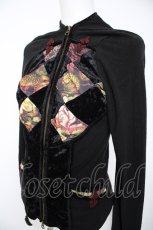 画像3: Ozz oneste / ベロア×和柄切替ZIPトップス  黒 Y-26-10-09-038-OO-TO-SZ-ZY (3)